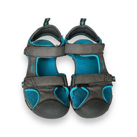 Teva Toachi 4 Water Shoes Sandals Kids Size 12 Grey Teal Hook & Loop Hiking EUC - Picture 5 of 9